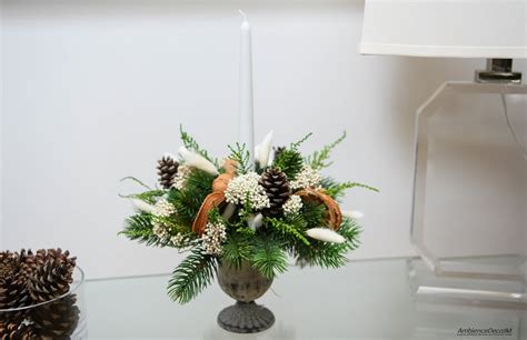 Christmas candle centrepiece | Preserved Floral Arrangements & Silk Flowers