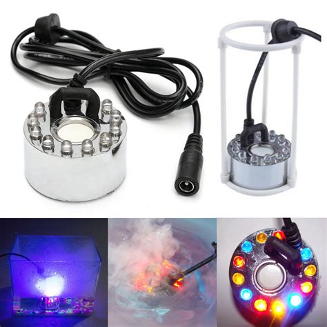 New 12 LED Light Ultrasonic Mist Maker Fogger Water Fountain Pond