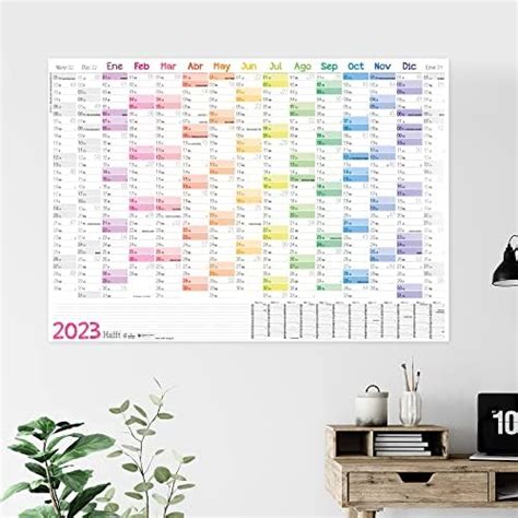 Calendario De Pared 2023 Xxl A1 89 X 63 Cm Arco Iris Español 15 Meses De Noviembre De