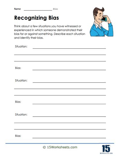 Bias Worksheets 15 Worksheets