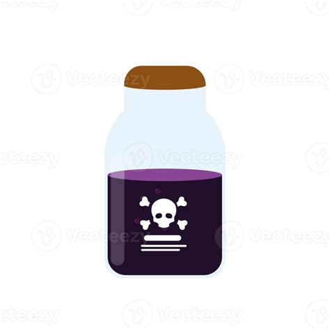 Bottle Of Poison Or Poisonous Chemical Toxin With Crossed Bones Icon For Games And Websites