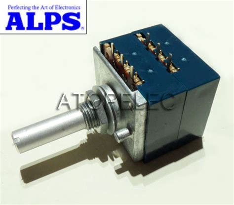 1pc Japan Alps Rk27 Volume Log Stereo Potentiometer 2 Gang Dual 10k 20k