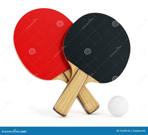 Ping Pong Or Table Tennis Rackets Isolated On White Background 3D