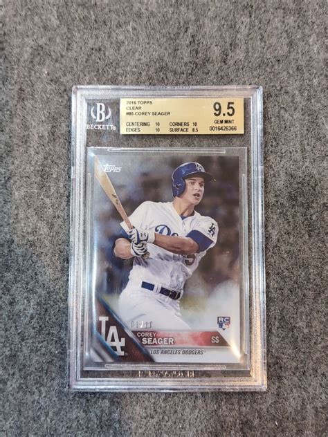 2016 Corey Seager RC Topps 85 BGS 9 5 Clear Acetate 1 10 Rookie 3x10