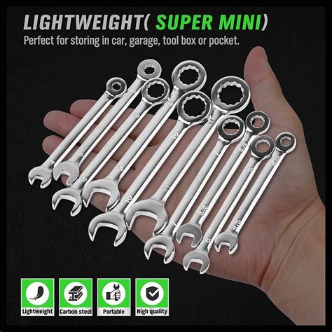 Pc Mini Wrench Set Metric Sae Ignition Spanner Open End And Box End