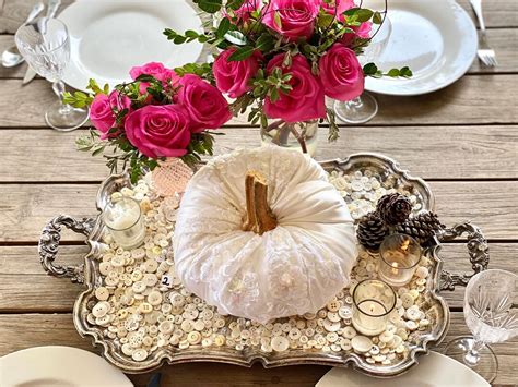 Fall Wedding Centerpiece White Pumpkins Embellished Velvet Pumpkins