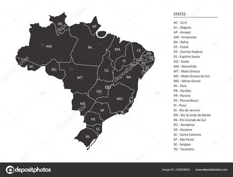 Estado Brasileiro Faz Divisa Com Maior Numero De Estados - Mapa Brasil Com Divisões Estados Vetor de ©luisrftc 230939824