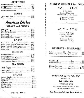 Western Restaurant Menu