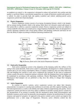 Modelling simulation and control of an active suspension system | PDF