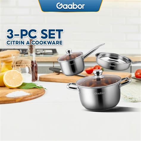 gaabor citrin cookware  piece  stick set lazada ph