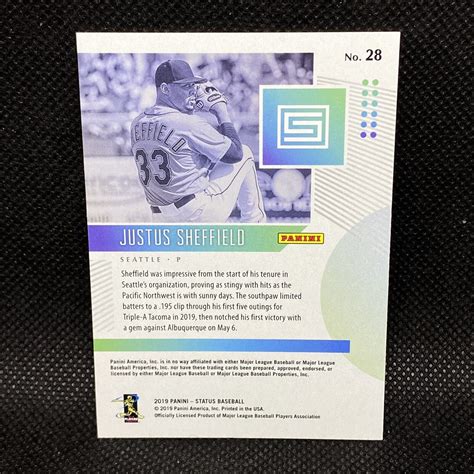 Panini Chronicles Status Green Justus Sheffield Rc For