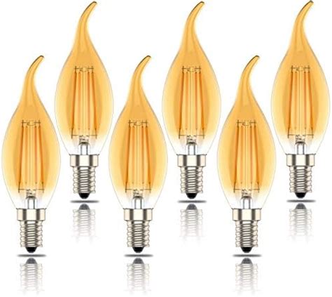 E14 Led Candle Bulbs Gold Flame Filament Dimmable SES C35 Small