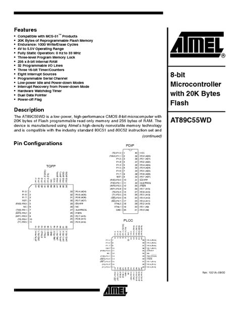 At C Wd Datasheet Pdf Kb Atmel Pobierz Z Elenota Pl