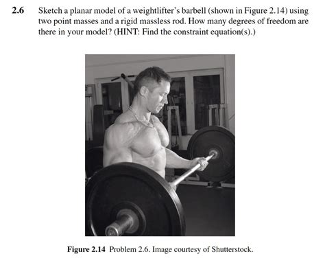 SOLVED Sketch A Planar Model Of A Weightlifter S Barbell Shown In