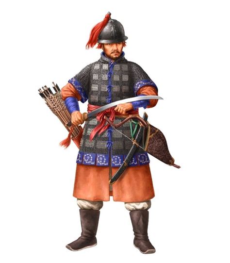 Joseon Warrior Ilustración Histórica Uniformes Militares Infanteria