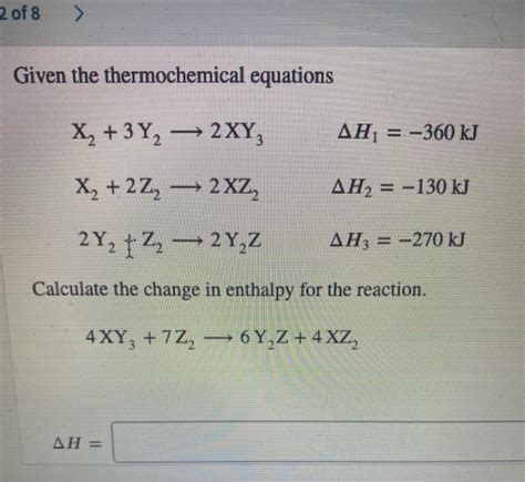 Solved Of Given The Thermochemical Equations X Y Chegg