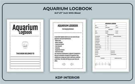 Aquarium Maintenance Notebook Kdp Interior Vector Art At Vecteezy