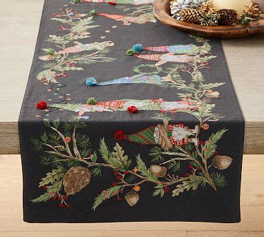 Forest Gnome Cotton Linen Table Runner Pottery Barn