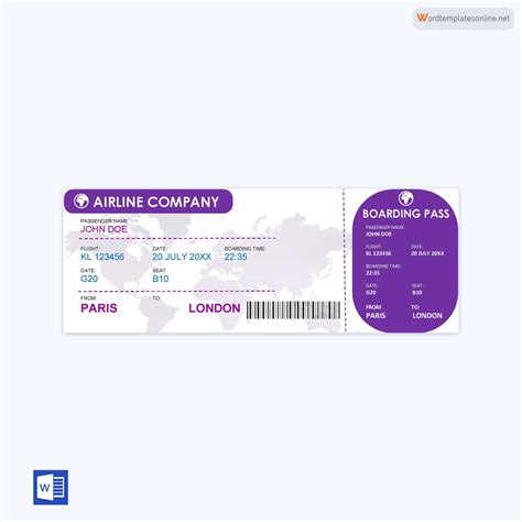 Free Boarding Pass Templates Edit And Printable