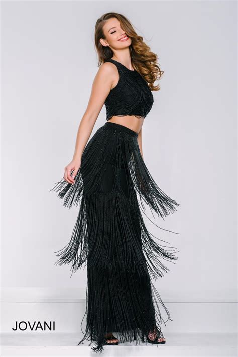 Jovani 37705 Fringe 2 Piece Prom Dress Piece Prom Dress Beautiful