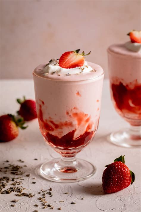 Strawberry Lavender Milkshakes Fanciful Eats