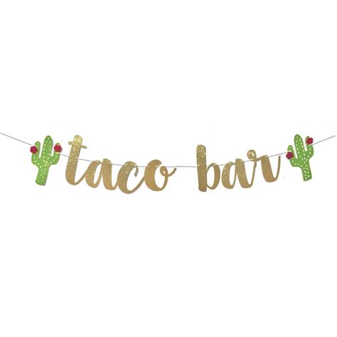 Taco Bar Banner Taco Party Decorations Taco Bar Sign Etsy