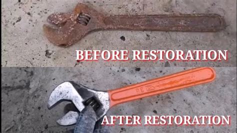 Restoration Very Rusted Wrench Old Tool Restoration Old Rusty Wrench