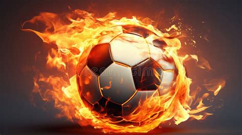 Soccer Ball In Fire Flames Stock Illustration Illustration Of Glowing