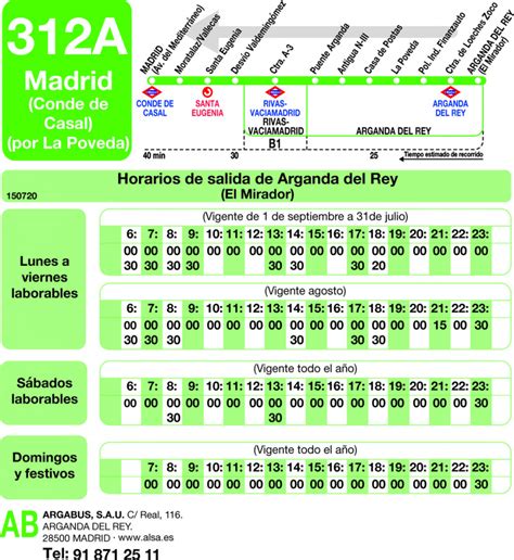 Horarios De Autob S A Madrid Rivas Vaciamadrid Arganda Del Rey