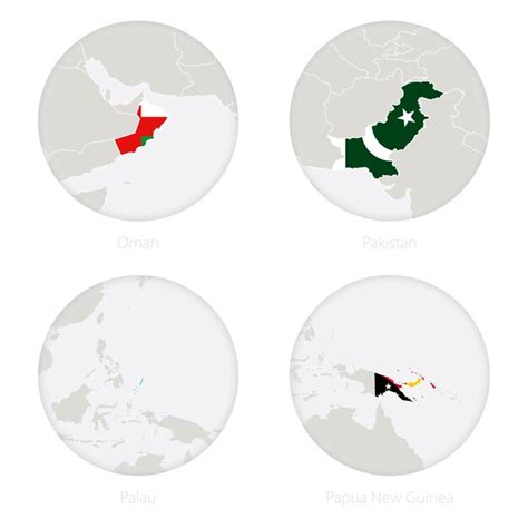 Contorno Do Mapa De Om Paquist O Palau Papua Nova Guin E A