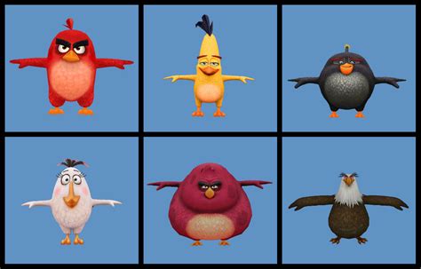 Angry Birds Movie Main Birds 3d Models By Smakkohooves On Deviantart