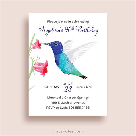 Hummingbird Invitations Hummingbird Invites Hummingbird - Etsy