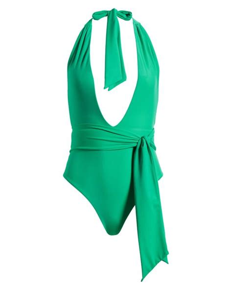 Ramy Brook Raquel Plunge One Piece Swimsuit In Green Lyst