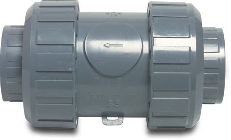 Praher Rückschlagventil federbelastet PVC U 16 mm Klebemuffe 16bar Grau