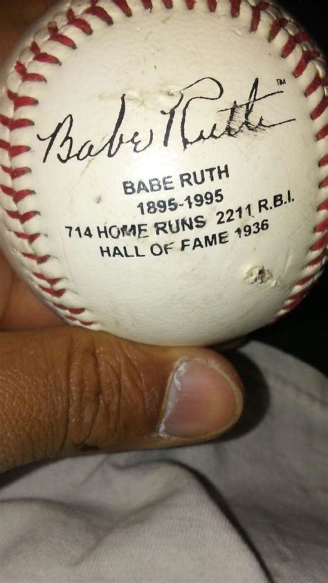 Signed Babe Ruth Home Runs R B I Hall Of Fame