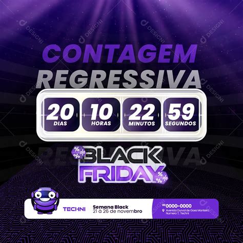 Contagem Regressiva Black Friday Social Media PSD Editável download