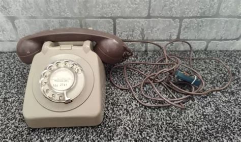 GPO 706F ROTARY Dial Landline Home Telephone Green Two Tone Vintage