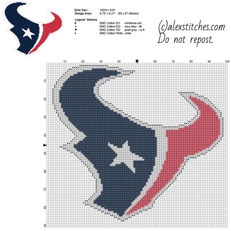 Show Your Team Spirit with a Free Houston Texans Cross Stitch Pattern!