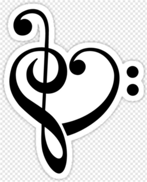 Bass Clef Love Heart Logo Love Heart Frames Treble Clef Music Icon