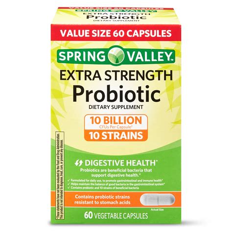 Spring Valley Extra Strength Probiotic Vegetable Capsules 60 Count