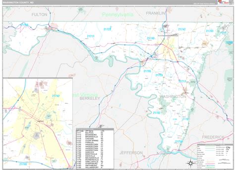 Washington County, MD Wall Map Premium Style by MarketMAPS - MapSales