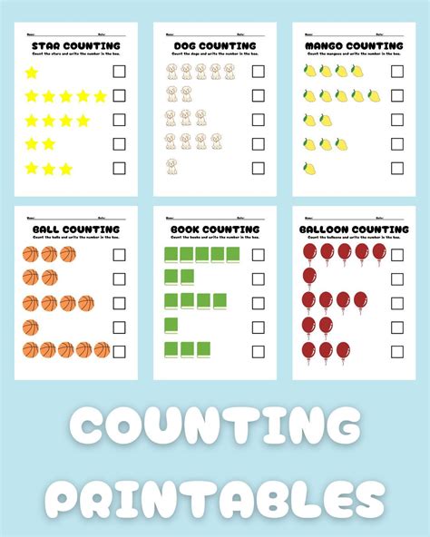 Counting Printable, Numbers, Counting, Preschool Printable, Number ...