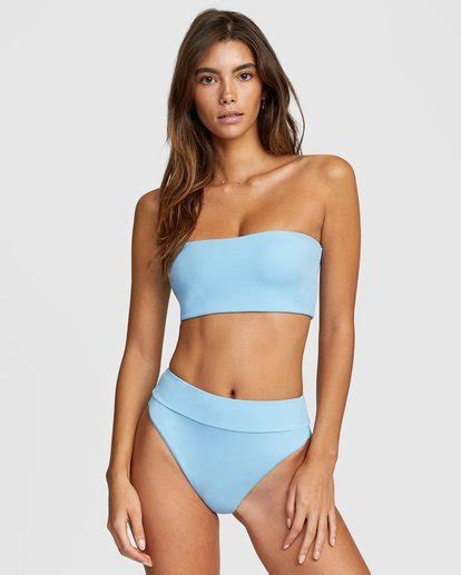 Solid Bandeau Top De Bikini Para Mujer Rvca