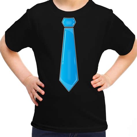 Bellatio Decorations Verkleed T Shirt Voor Kinderen Stropdas Zwart