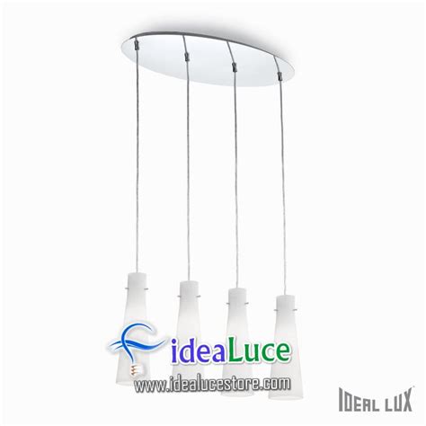 Lampadario Sospensione Ideal Lux Kuky BIANCO SP4 053455 IdeaLuceStore