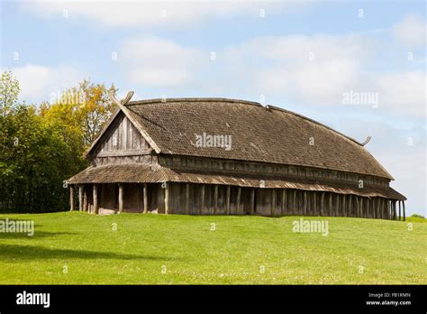 Reconstructed Viking longhouse, Trelleborg Museum of the Viking Age ...