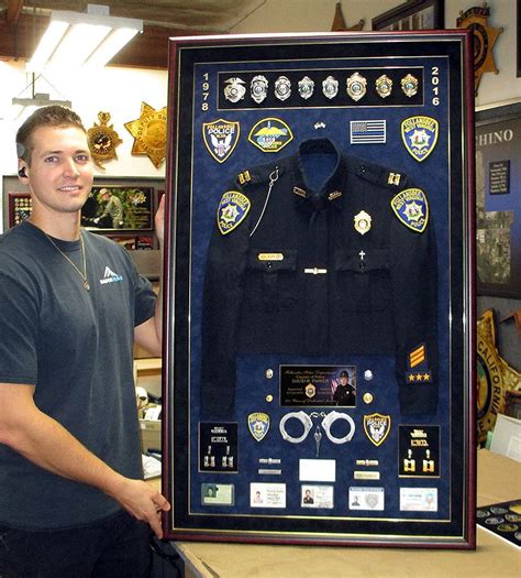 Uniform Framing From Badge Frame Shadow Box Police Patches Display