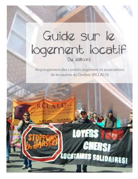 Guide sur le logement locatif 3e édition Regroupement des comités