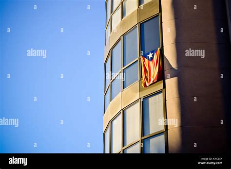 Flag for independence of Catalonia. Barcelona, Catalonia, Spain Stock ...