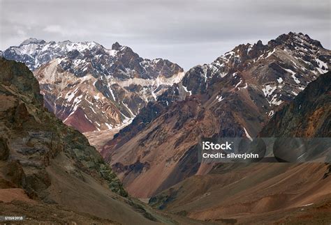 Mountains In Aconcagua National Park Andes Argentina Stock Photo